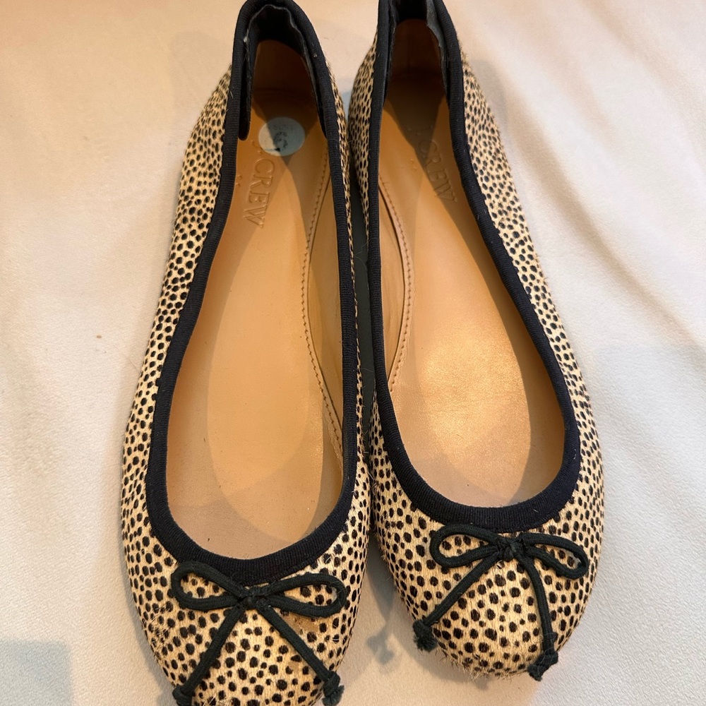 J. Crew Black and Cream Ballet Flats
